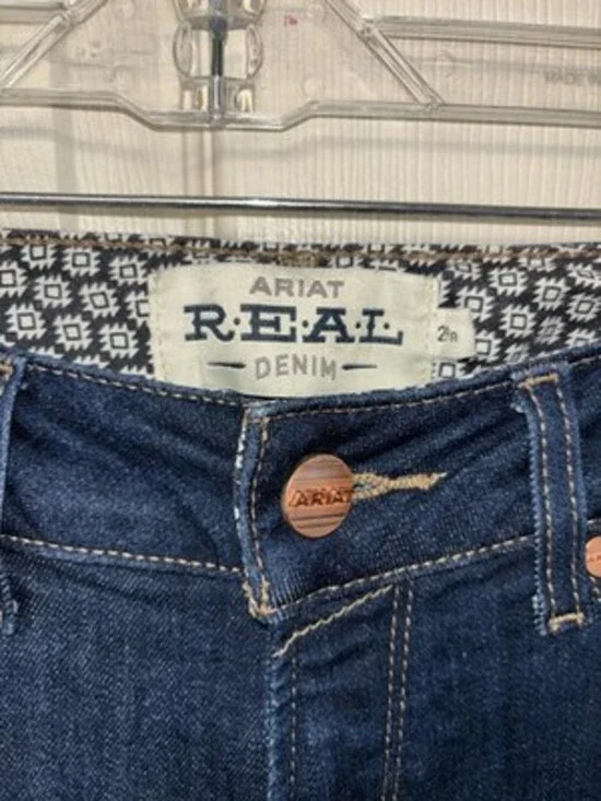 Ariat Jeans Women's Real Ella Straight Dark Wash Size 29R - Picture 3 of 4